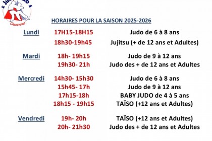 Nos horaires