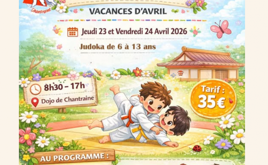 stage de judo pendant les vacances d'avril.